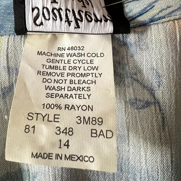 Vintage 80s Southern Lady Tropical Print Skirt Set Size 14 Cottage Teacher Retro - Picture 4 of 9